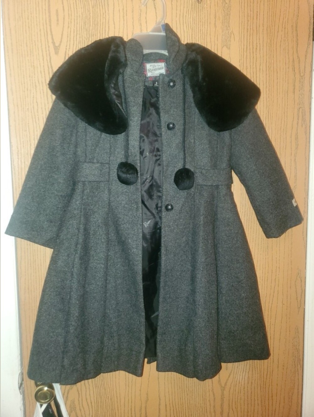 Rothschild Little Girls Wool Coat With Hat Size 6